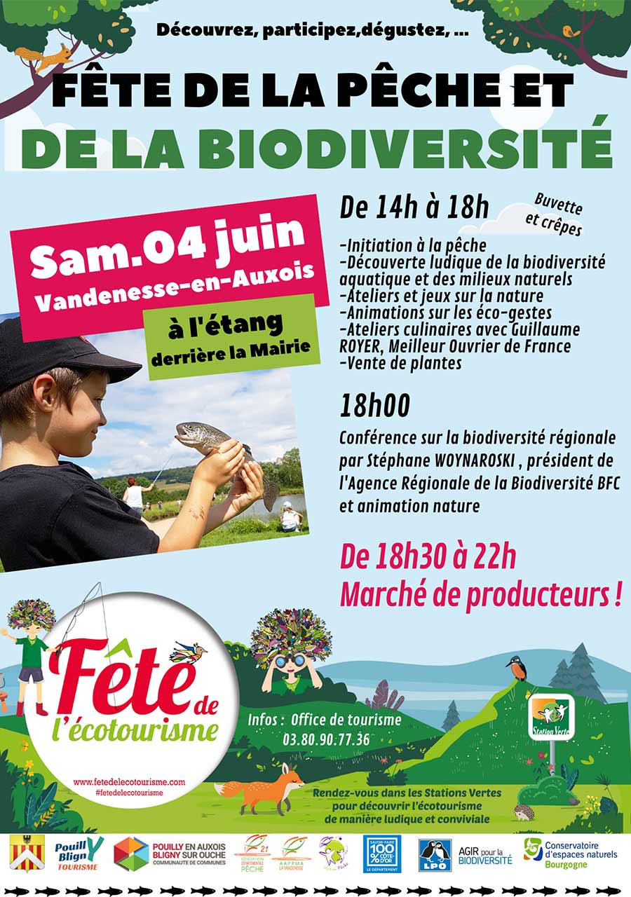 Affiche de la Fête de la Pêche, de la Biodiversité et de l'Eco-tourisme à Vandenesse-en-Auxois