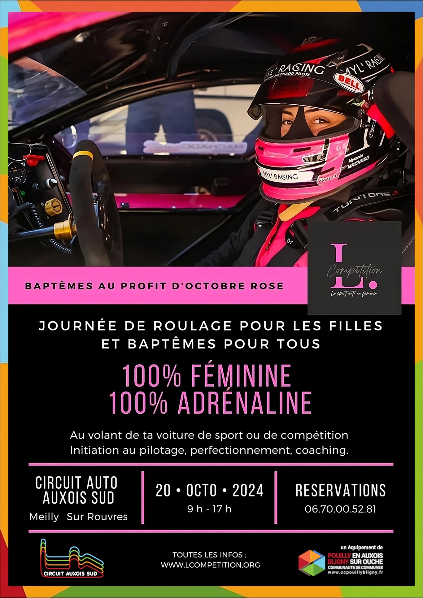 Affiche Octobre rose au Circuit de l'Auxois