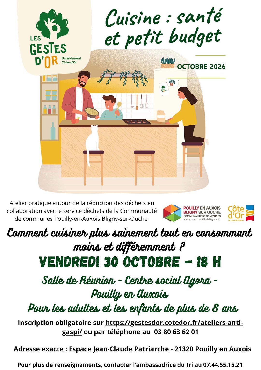 Affiche programme atelier anti-gaspi octobre 2026 : l'alimentation
